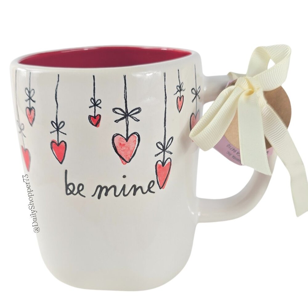 Rae Dunn "be mine" Watercolor Hearts Ceramic Coffee Mug
